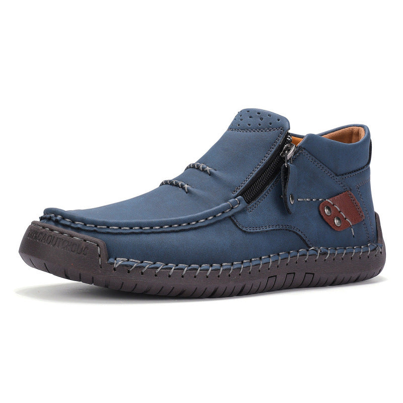 Men’s Handmade Premium Leather Slip-On Outdoor Work Boots